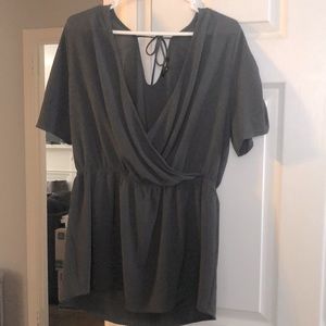 Lexine V-Neck Surplice Blouse